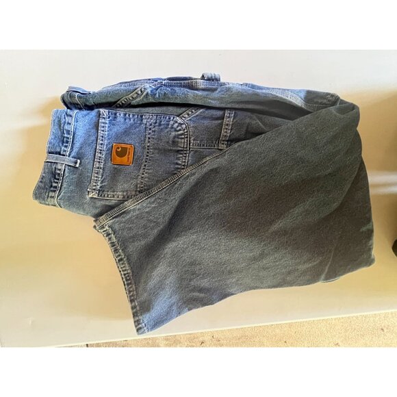 Carhartt Mens Blue Denim Work Jeans Size 38x30 Slight (paint) Stains Distress - Picture 12 of 12